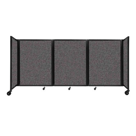 Versare Room Divider 360 Folding Portable Partition 8'6" x 4' Charcoal Gray Fabric 1148307